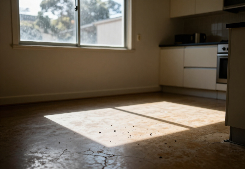 Cockroaches in a Revesby kitchen before treatment